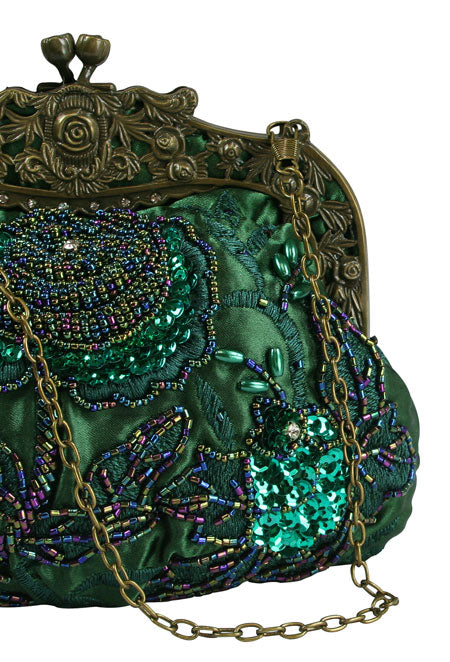 Rose Embroidered Sequin Retro Evening Bags
