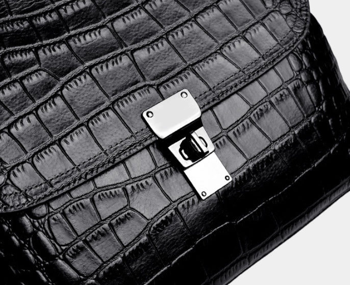 New European Leather Crocodile Crossbody Handbag