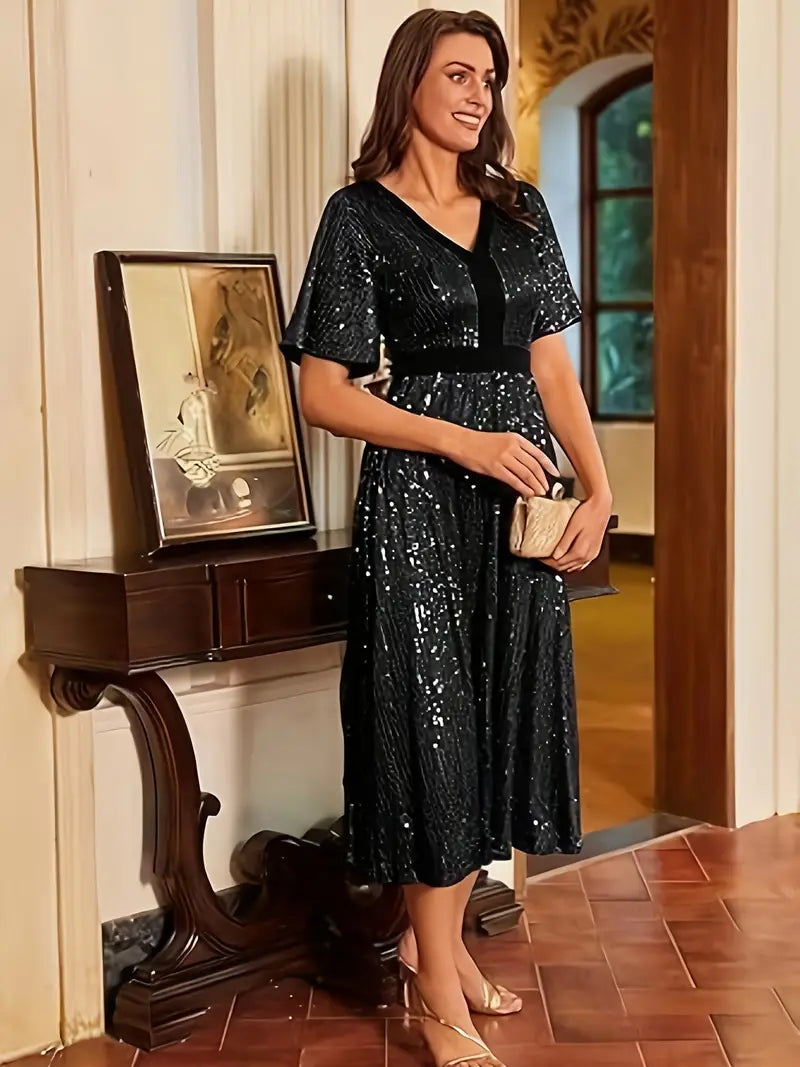 Gemma Sequin Midi Dresses
