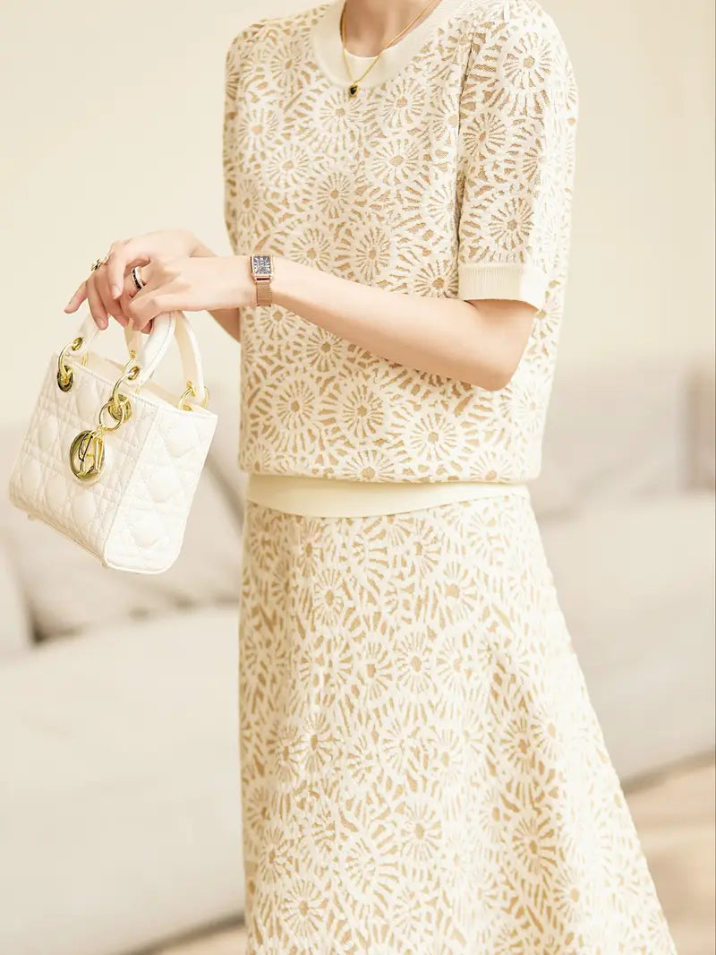 French Retro Midi Two Piece Dress Set