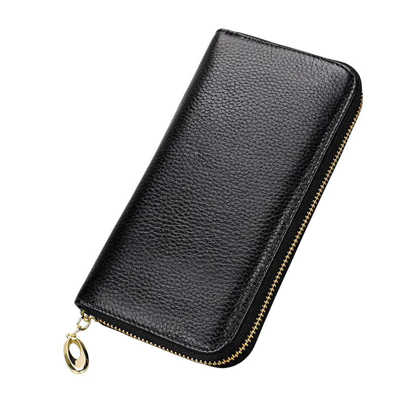 OX KNIGHT Cowhide Leather Multifunctional Zip Wallets