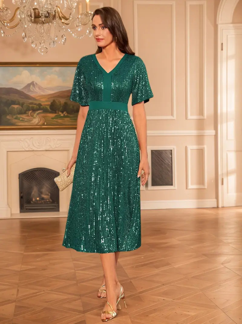 Gemma Sequin Midi Dresses