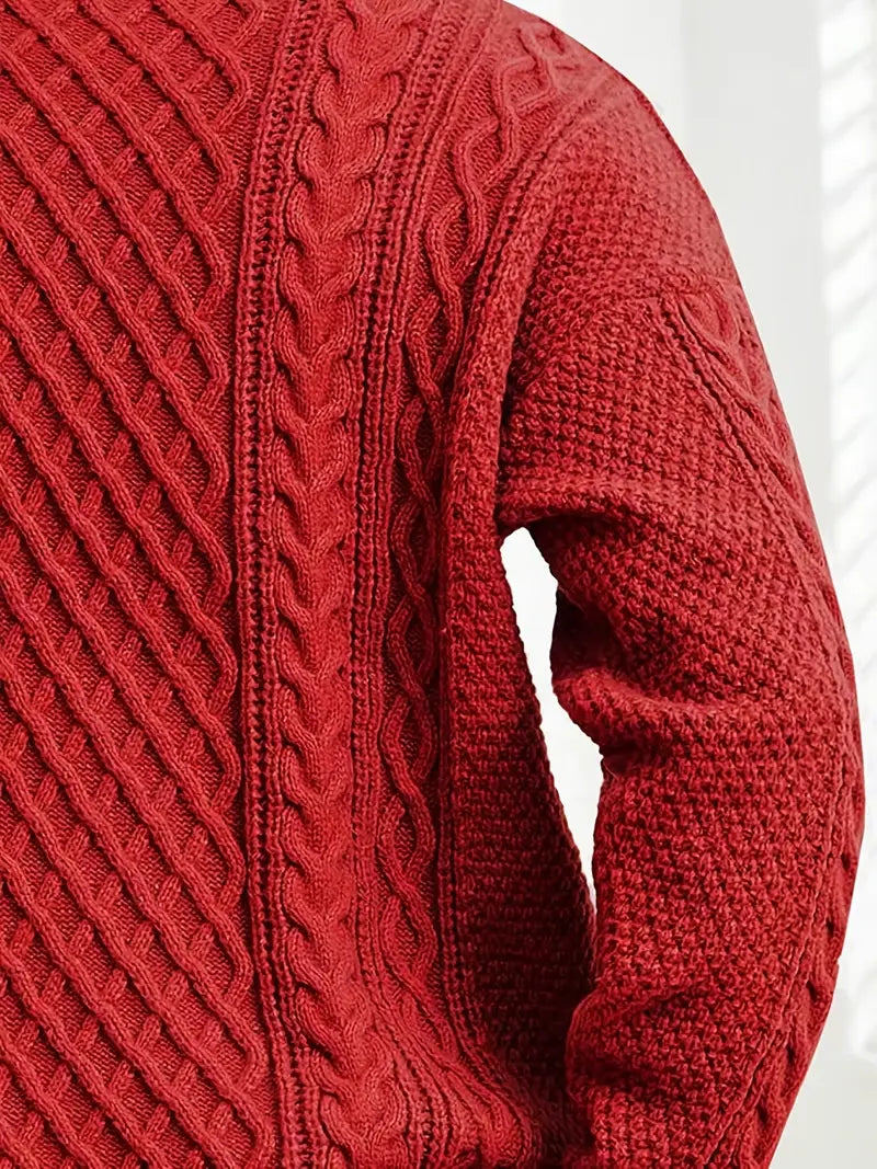 Hawthorne Acrylic Loose Knitted Aran Pullover Sweaters