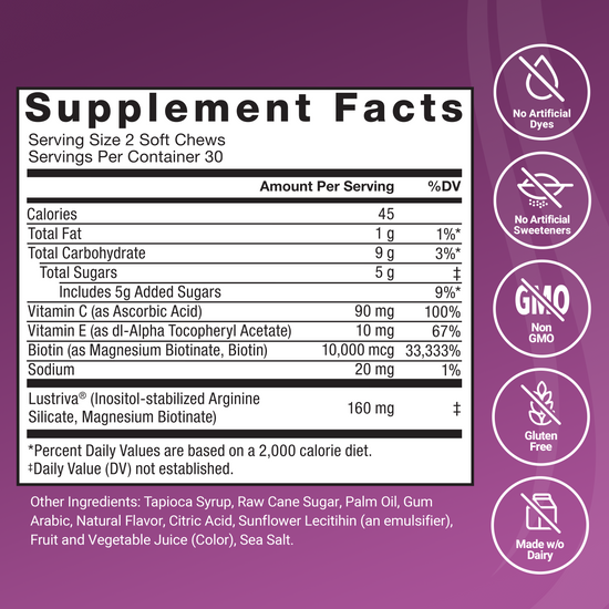 Force Factor Hair Growth Accelerator Soft Chews