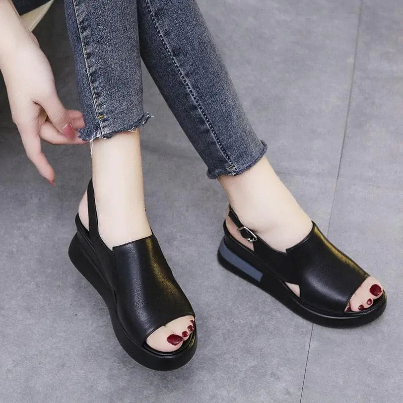 Stylish Orthopedic Platform Sandals - OrtoSoft™