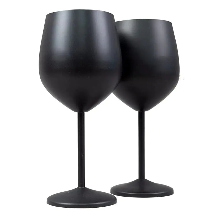 Stainless Steel Black Plated High Stem Wine Glasses