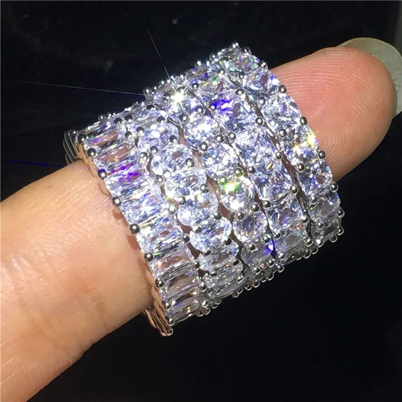 Infinity Stacker Sterling Silver Cubic Zirconia Ring Collection