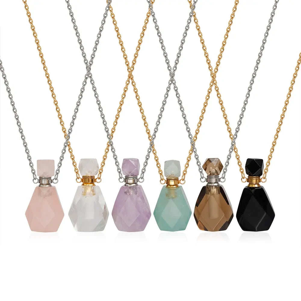 Essential Oil Bottles Natural Stone Pendant