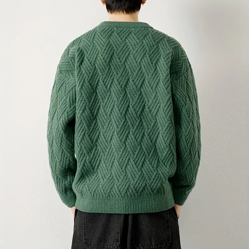 Hawthorne Acrylic Loose Knitted Aran Pullover Sweaters