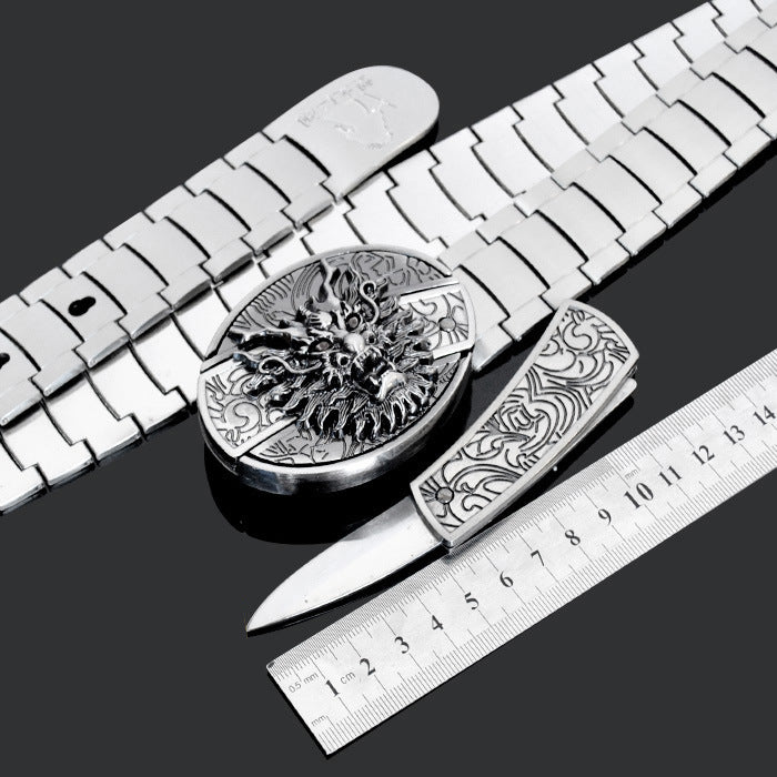 Tactical Stainless Steel Self-Defense Belt and Buckle Knife