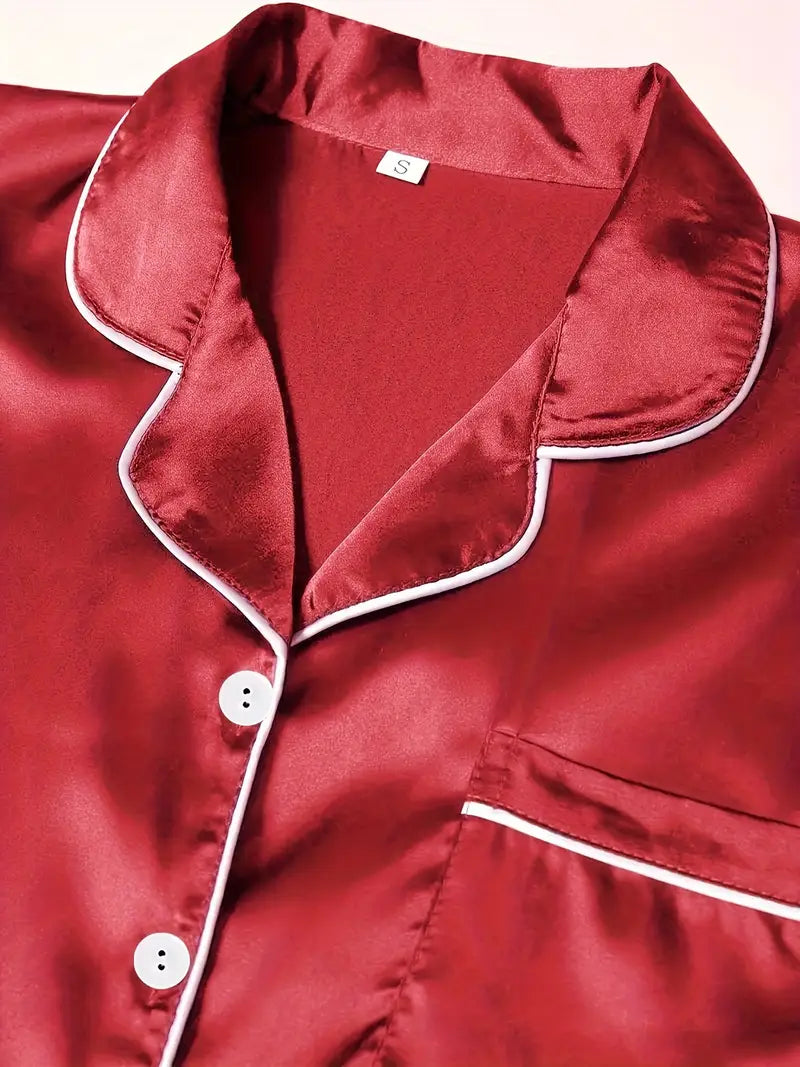 Satin Casual 3 Piece Pajama Sets