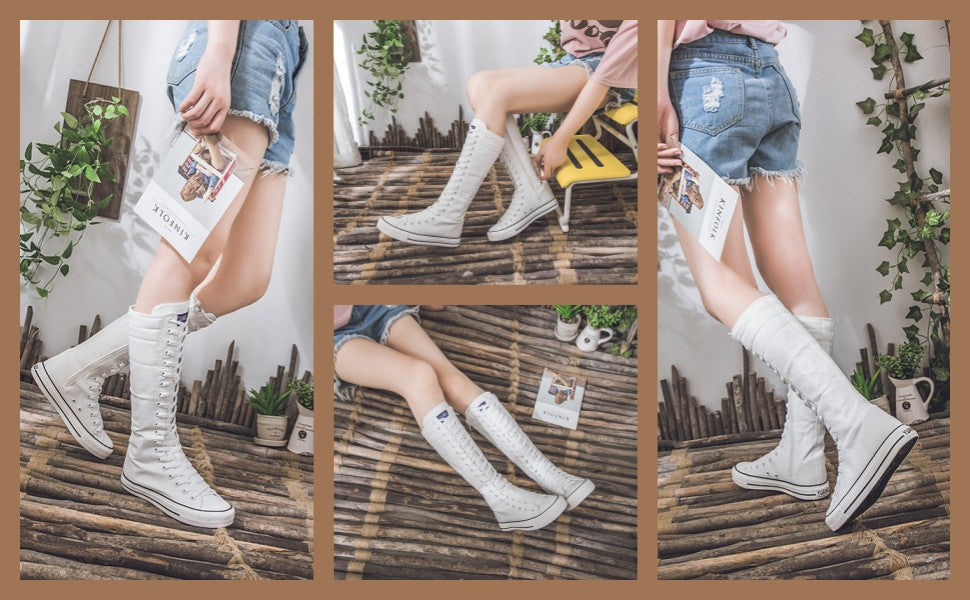 High-Top Canvas Moccasin Sneakers