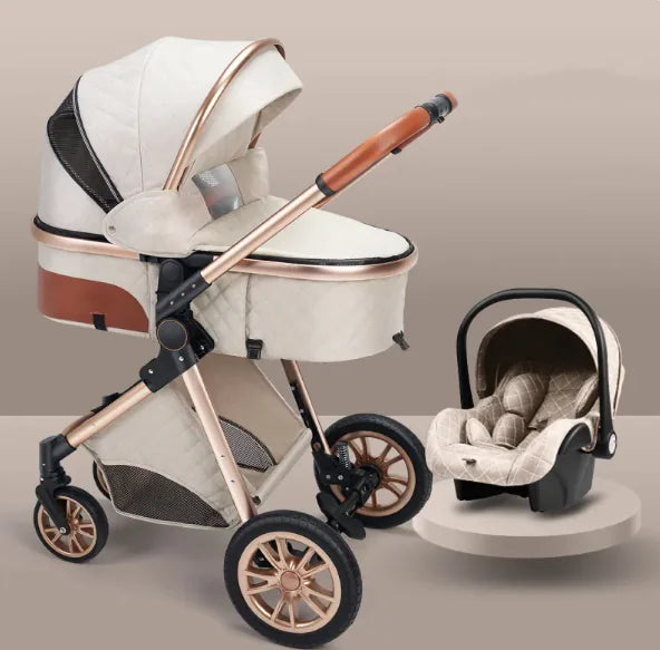 Stylish High View Lightweight 3 in 1 Pram and Strollers