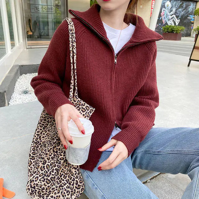 Solid Vintage Sweater Cardigan