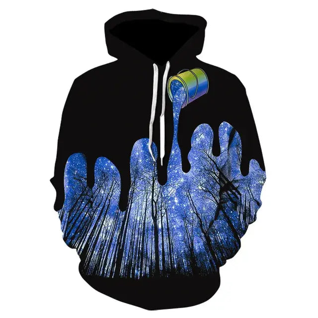 Rainbow Paint Splatter Tie-Dye 3D Hoodies