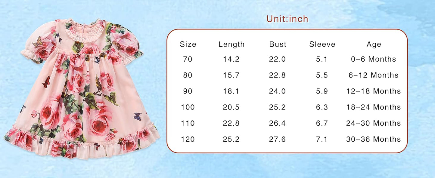 Floral Party Dress with Puff Sleeves