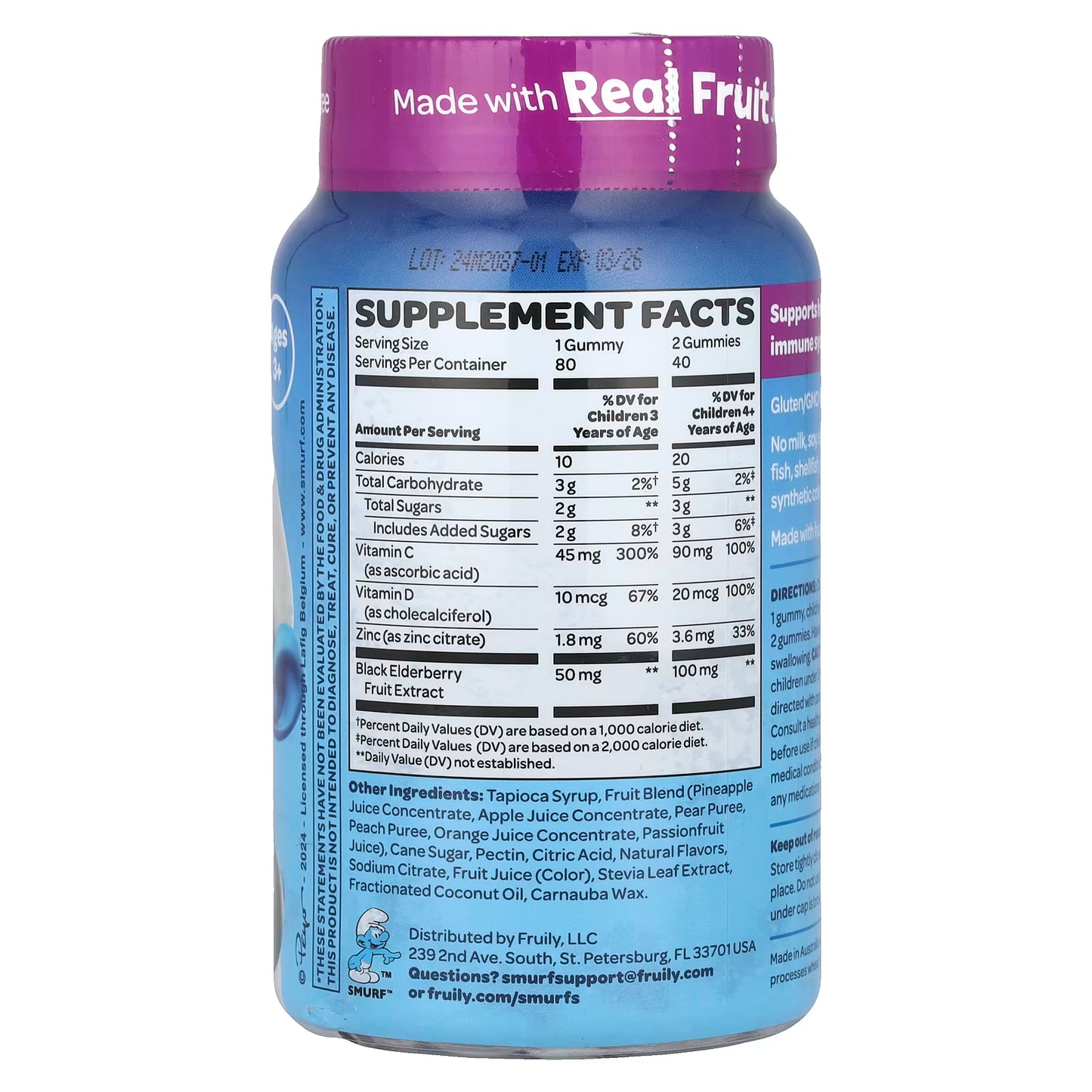 The Smurfs, Kids Berry Gummy Supplements