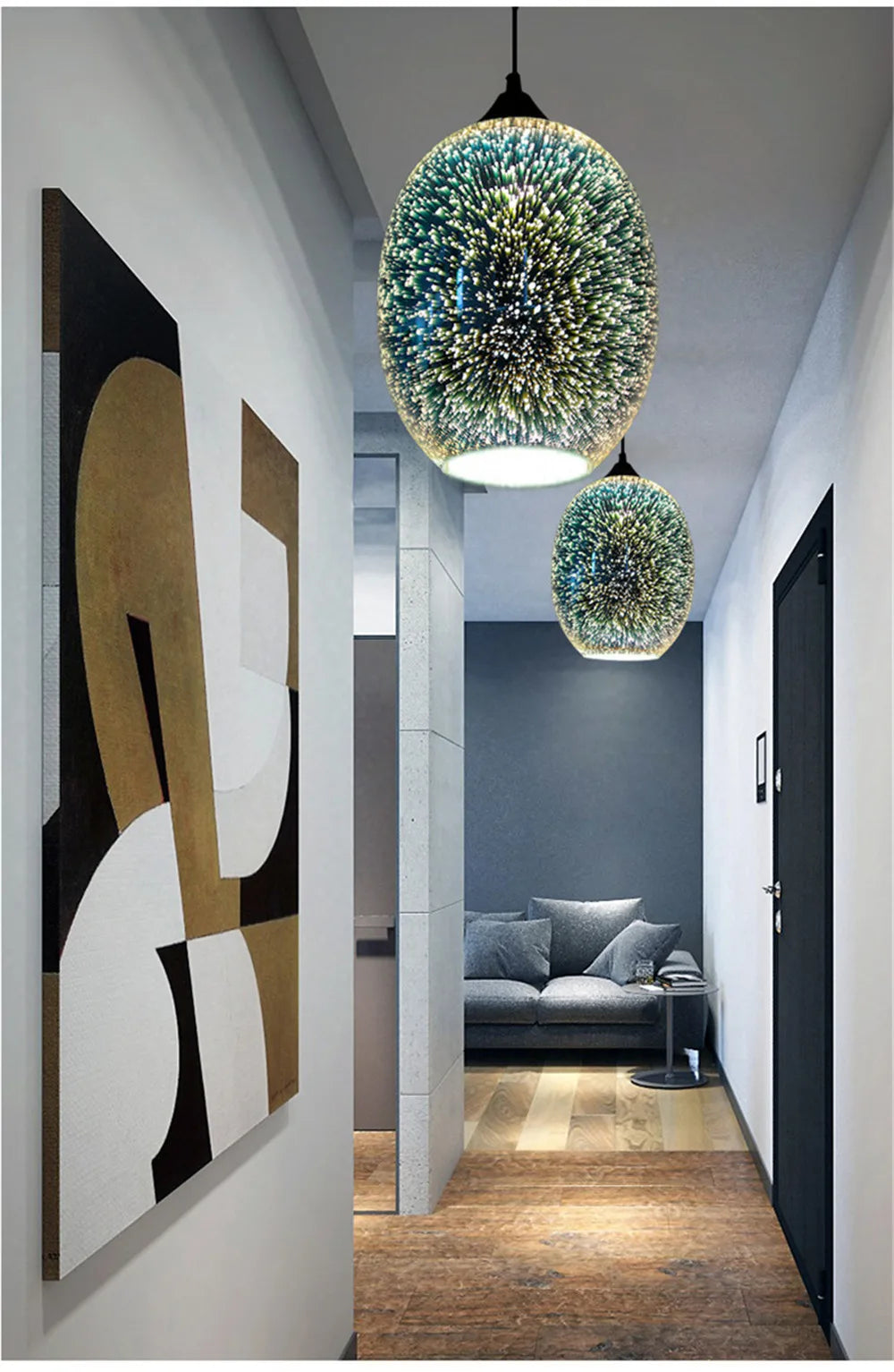 Modern 3D Fireworks Glass Ball Pendant Lights