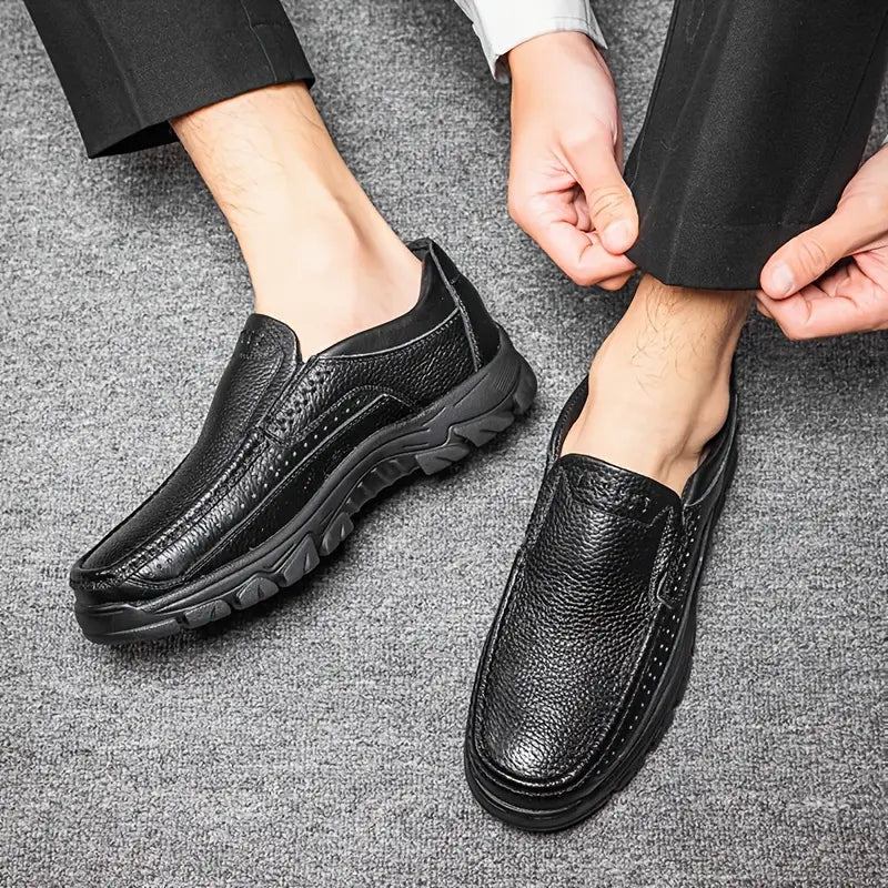 ONYX ASH Genuine Leather Slip-On Dress Shoes