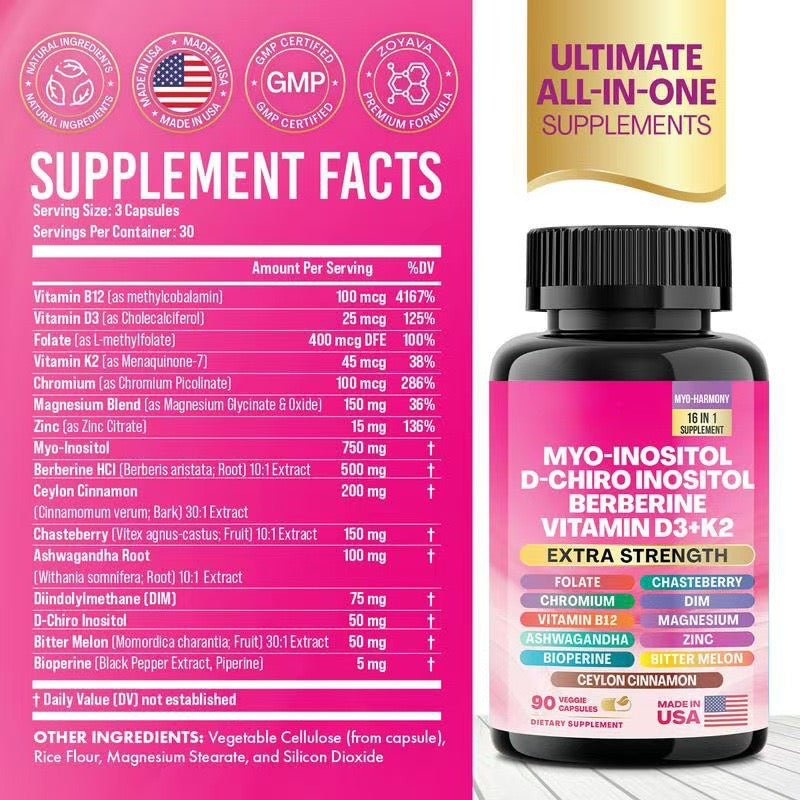 Zoyava Soothe and Smooth Magnesium and Myo-Inositol Capsules