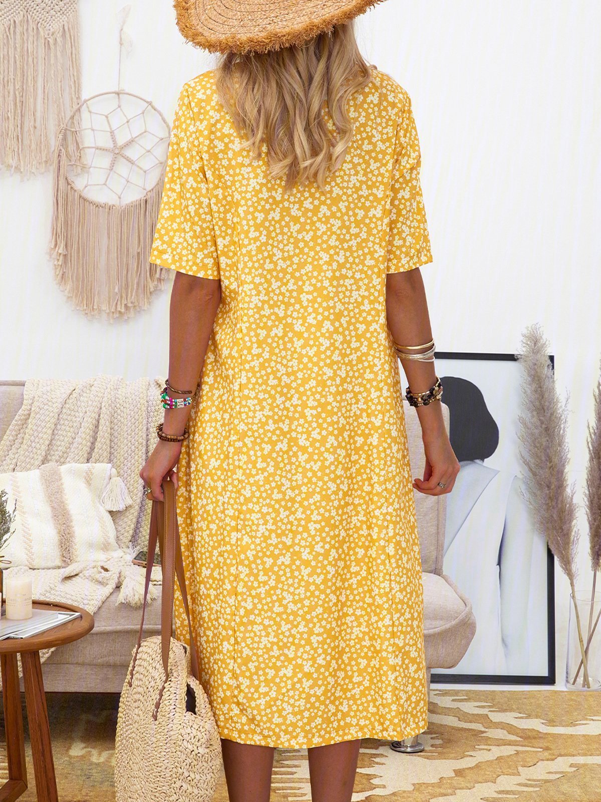 Annalee Short Sleeve Casual Midi Dress
