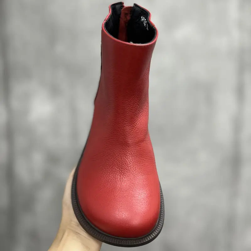 Genuine Leather Chelsea Ankle Boots