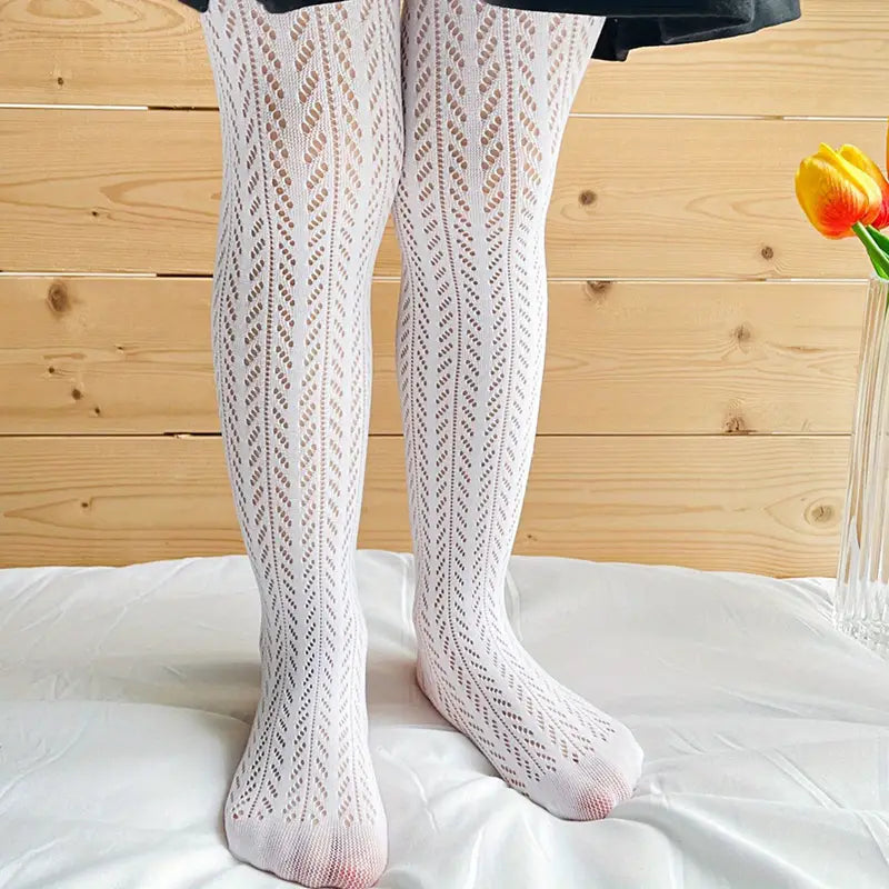 Lacey Wheat Cutout Pantyhose