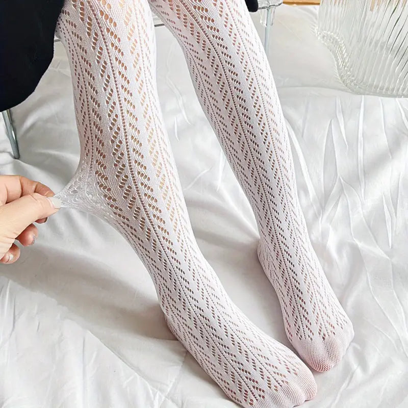 Lacey Wheat Cutout Pantyhose