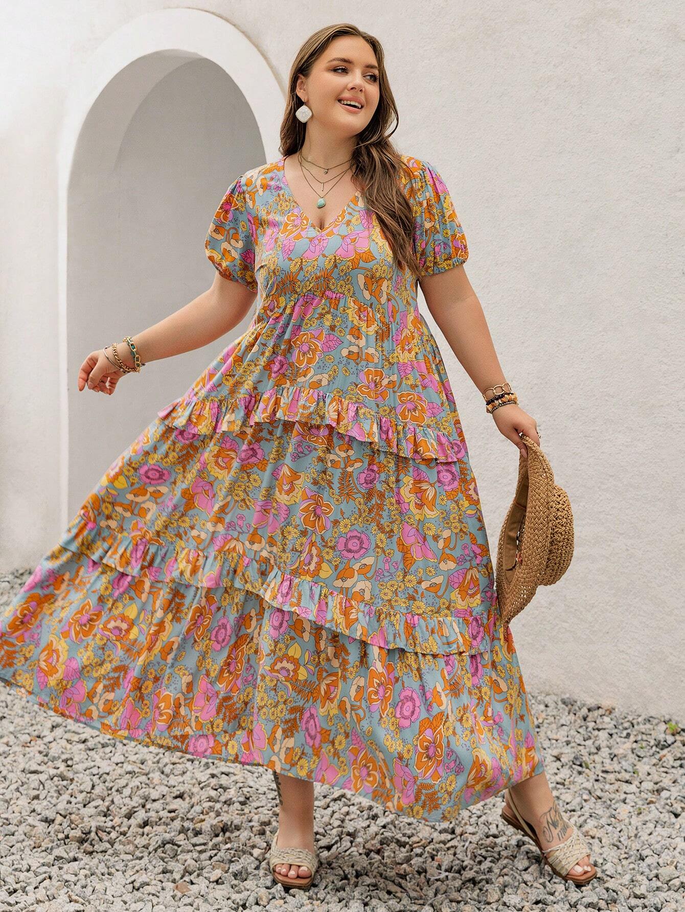 Rustty Dustty Plus Size Viscose Boho Dress