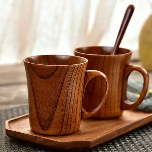 Natural Cherry Wood Mugs
