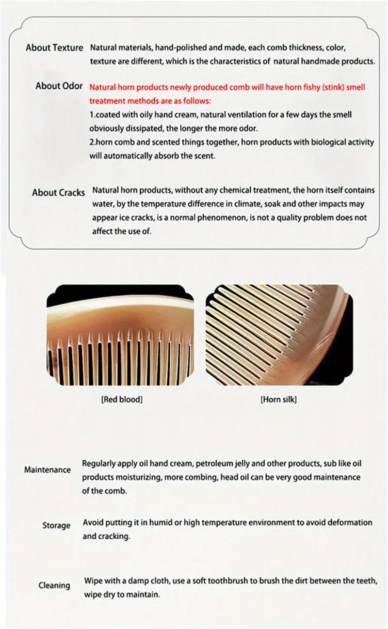 Ox Horn Premium Finishing Comb