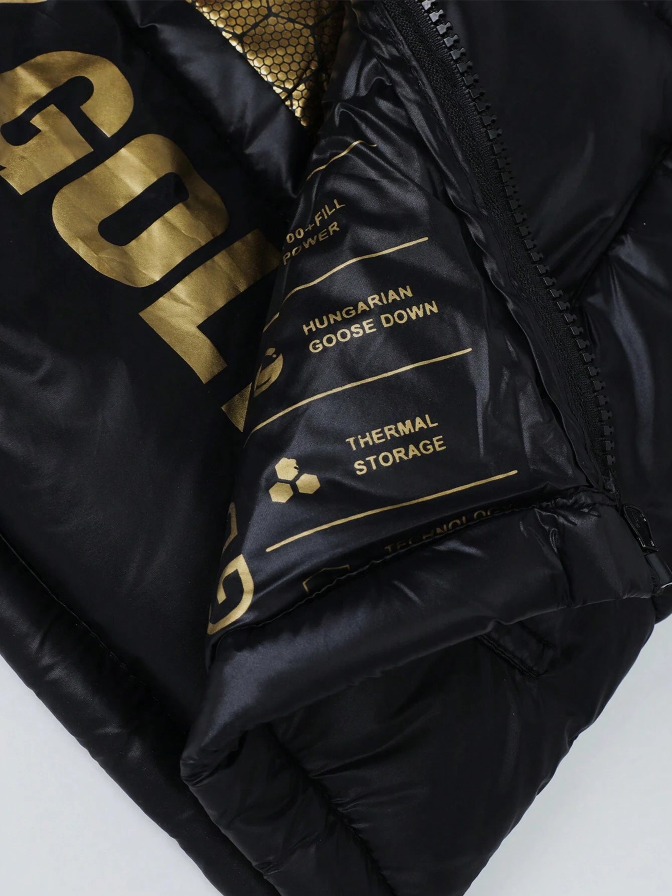Black Gold Duck Down Puffer Jacket