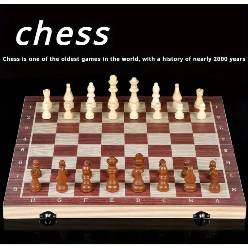 Handmade Traditional Wooden Folding Chess Set