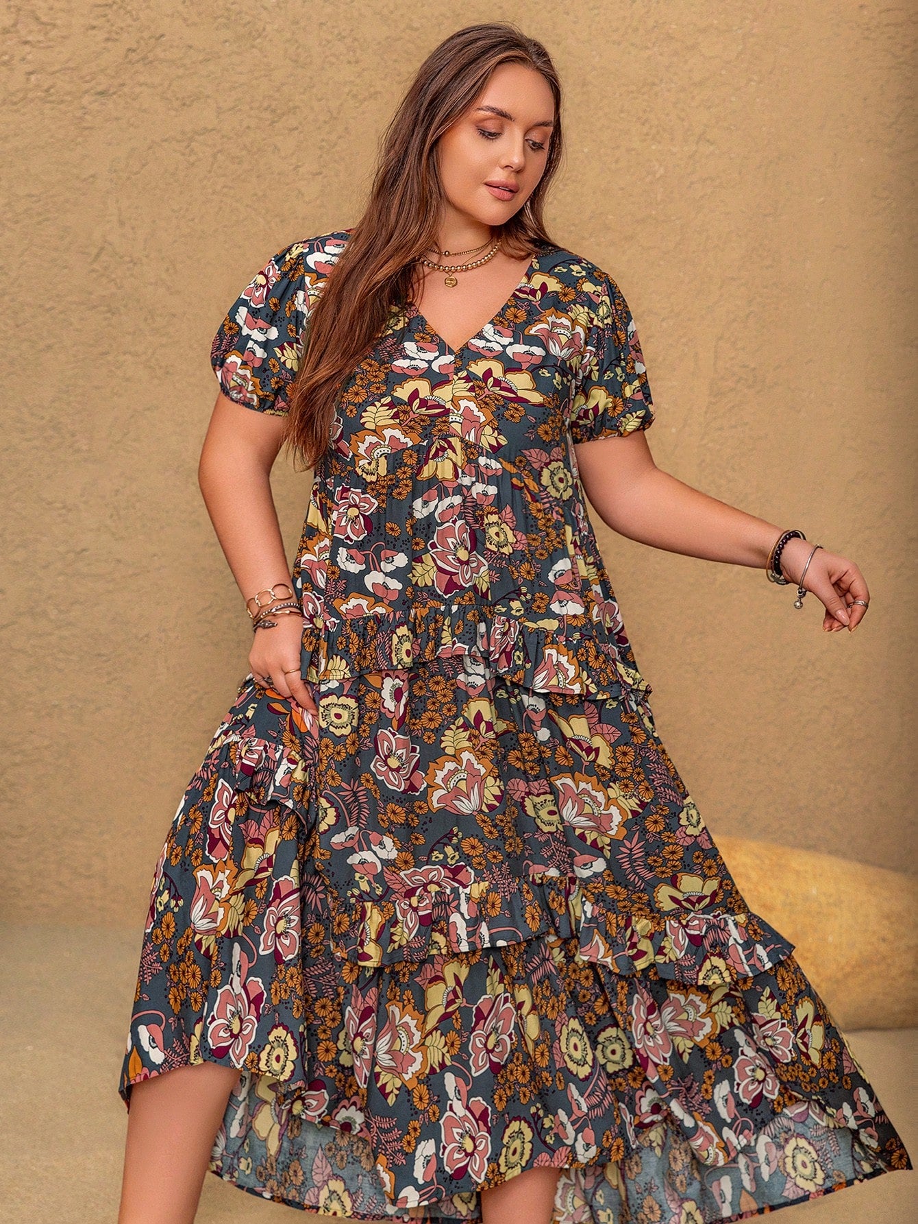 Rustty Dustty Plus Size Viscose Boho Dress