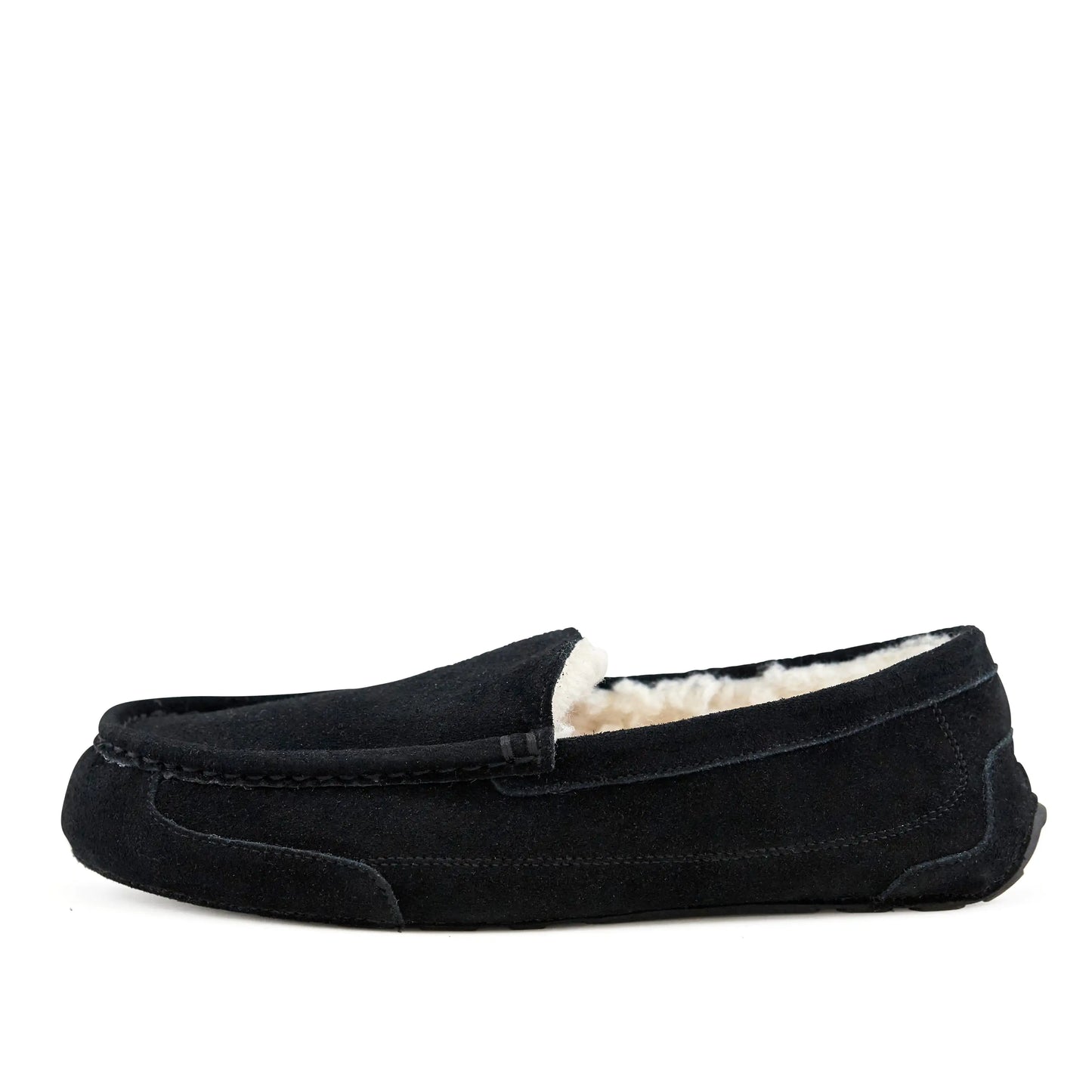 Fluffy Black Moccasin Slippers