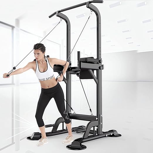 Leasbar FlexFit Power Tower with Barbell Hook and Dumbbell Stand