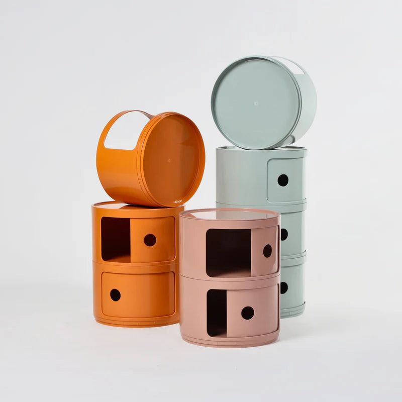 Stackable Round Plastic Bedside Tables