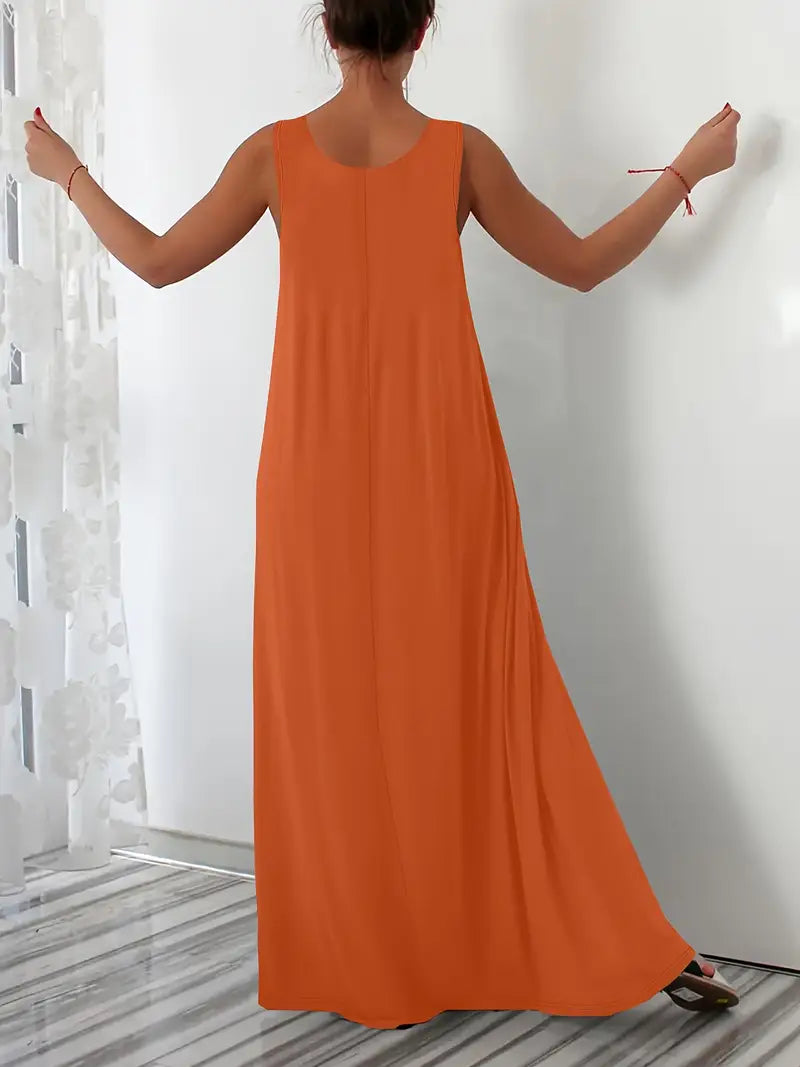 Plus Size A-Line Sleeveless Maxi Dresses