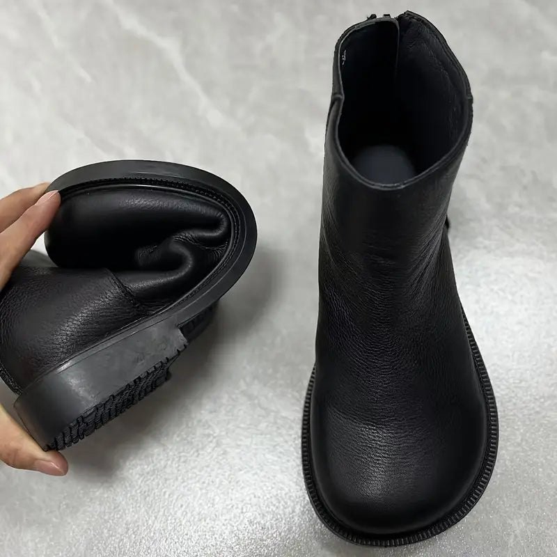 Genuine Leather Chelsea Ankle Boots