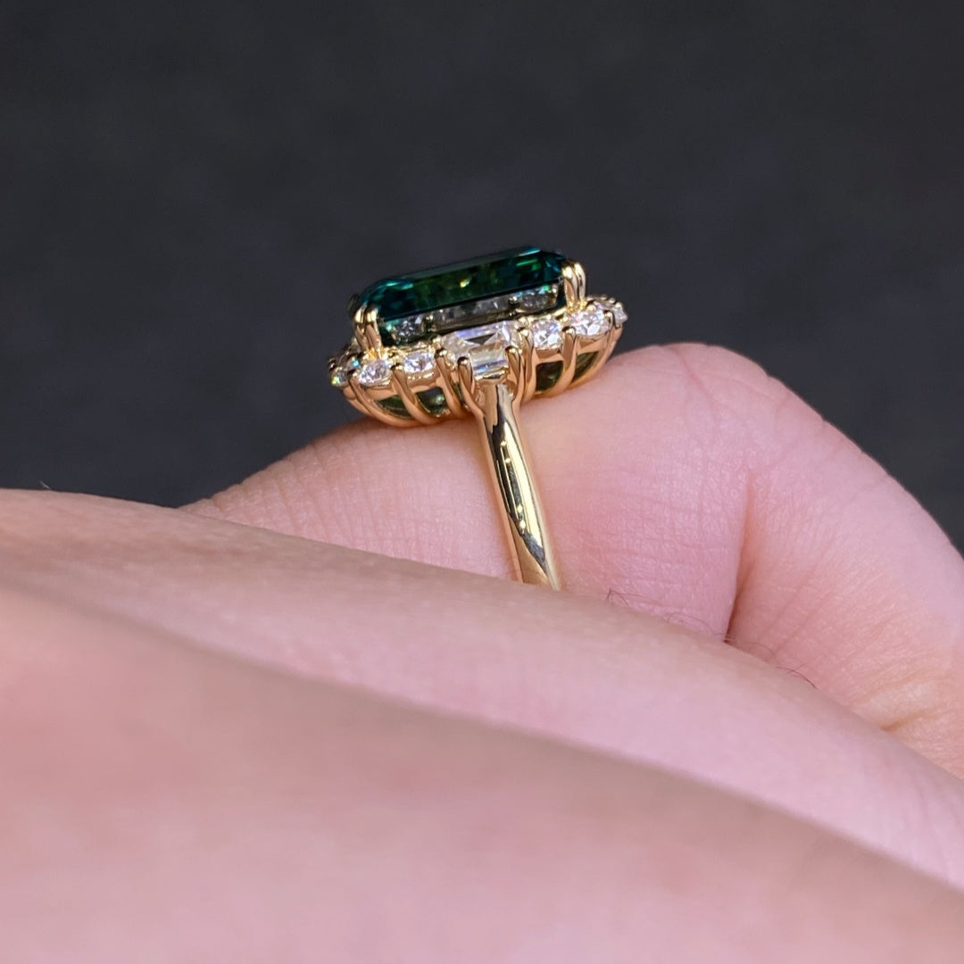 JOVOVASMILE Moissanite Emerald Ring