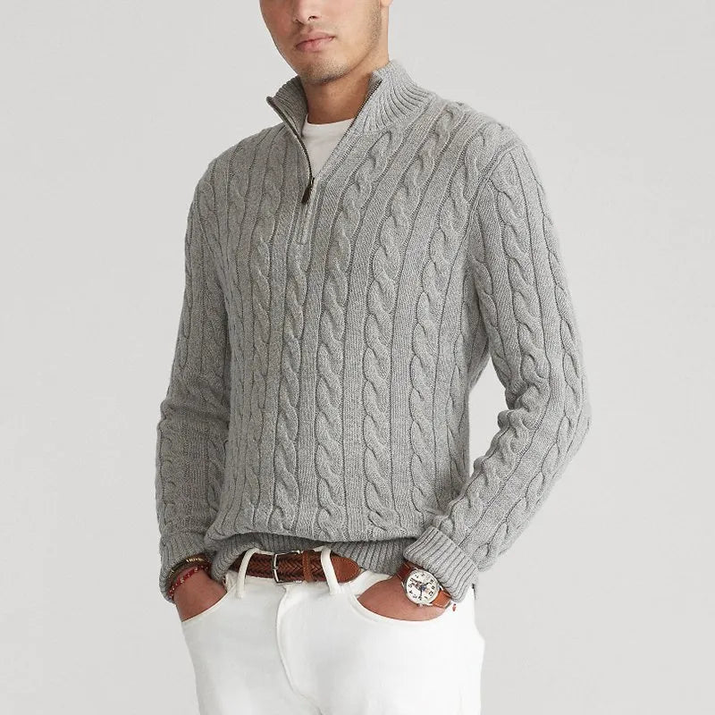 Urban Luxe Half-Zip Cable Jumpers