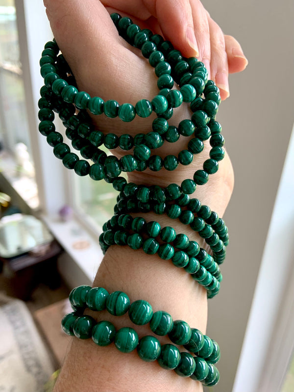 Malachite and Agate Bracelets