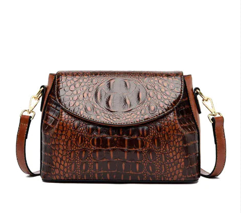 Vintage Crocodile Embossed Crossbody Bag