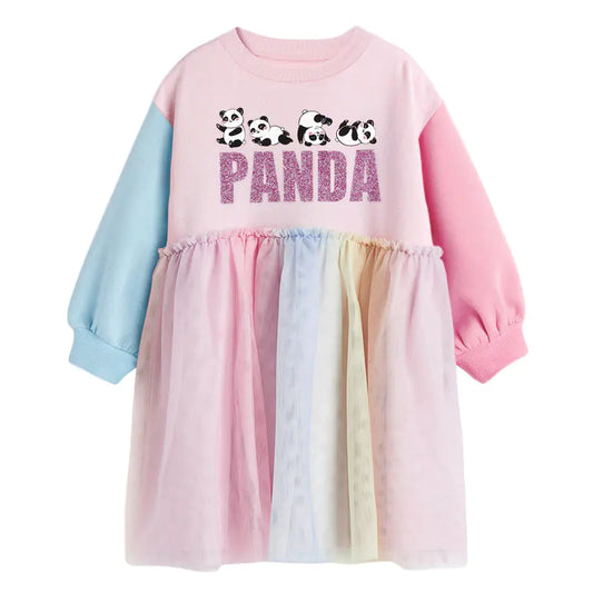 Panda Rainbow Fleece Dress
