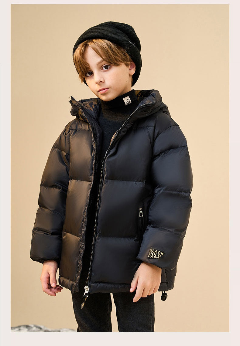 Black Gold Duck Down Puffer Jacket