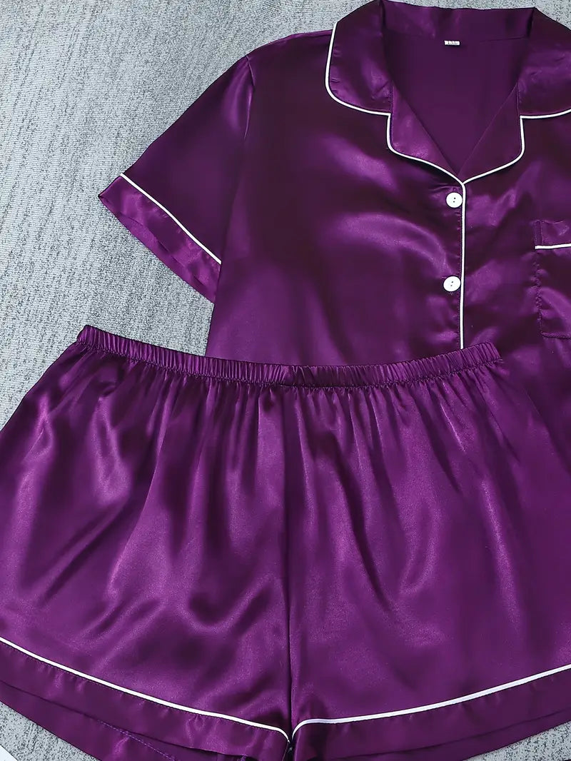 Satin Casual 3 Piece Pajama Sets