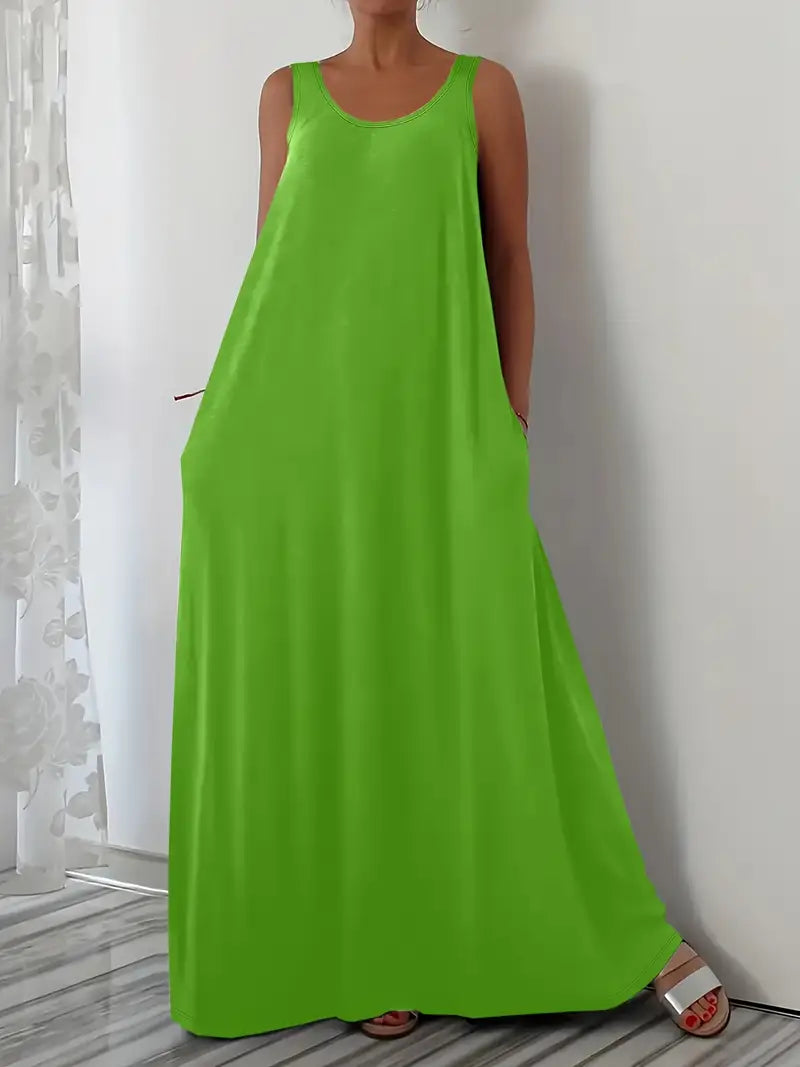 Plus Size A-Line Sleeveless Maxi Dresses