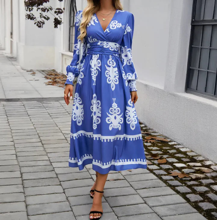 Devine Lantern Sleeve Midi Dress
