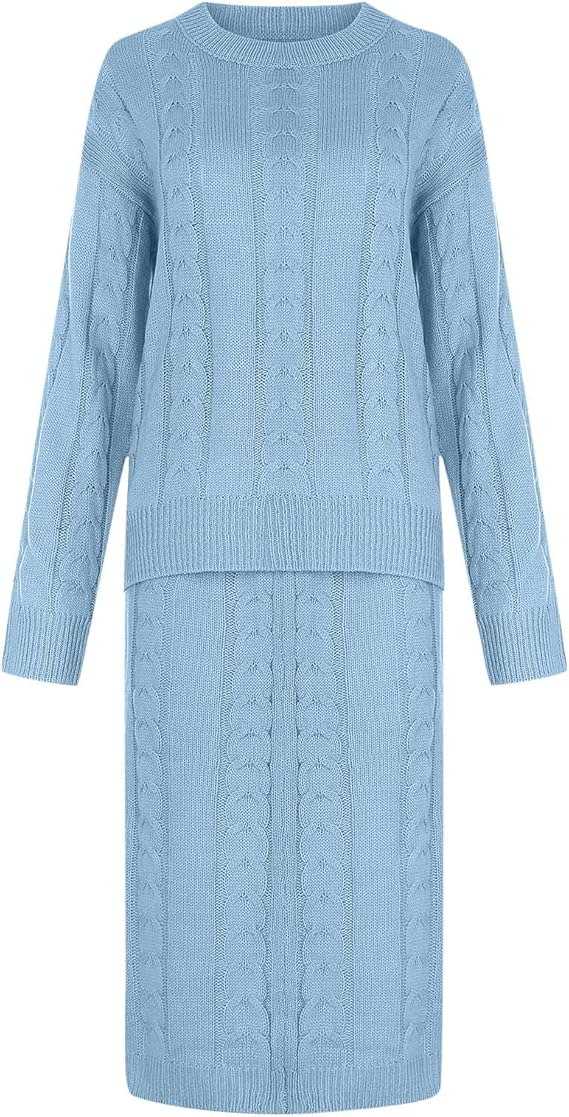 Two Piece Knitted Skirt Set