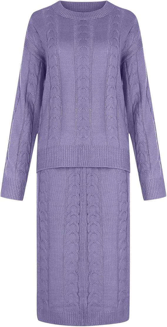 Two Piece Knitted Skirt Set